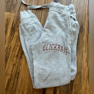Grey Clickbait David Dobrik Merch Sweatpants Size: M